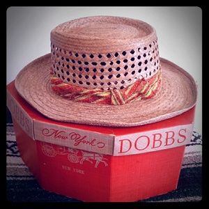 Vintage Dobbs Montego Planter Straw Hat